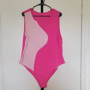 Two Tone Ribbed Knit Bodysuit